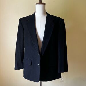 Vintage Bill Blass 100% Camel Hair Blazer Classic Black 42-44 Men's Sport Coat